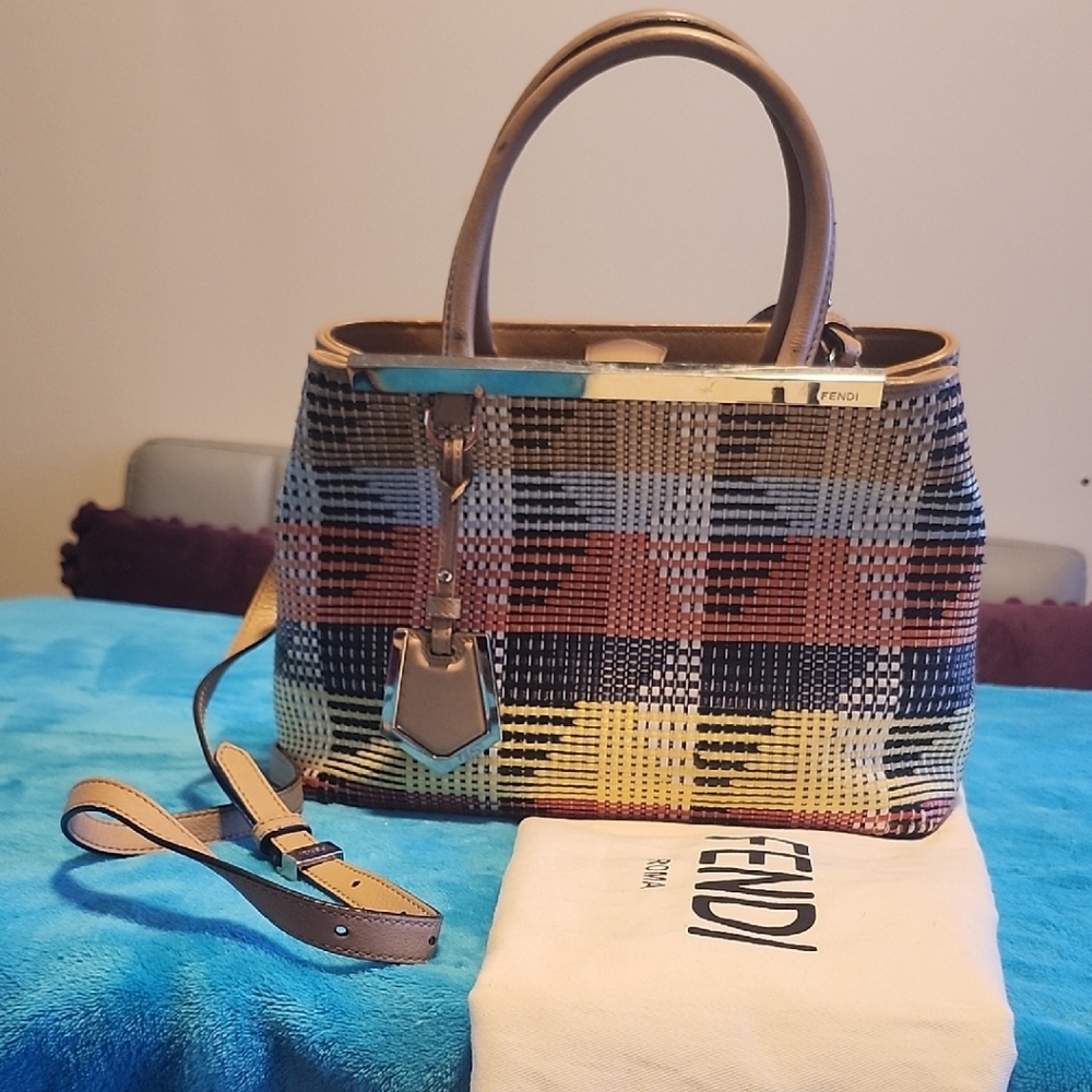 Fendi Handbag Woven Raffia Petite Includes Dustbag
